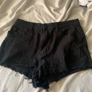 Black BDG high waisted denim shorts